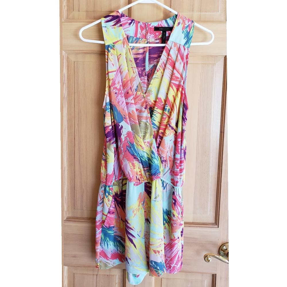 BCBGMaxAzria Romper Small Multi-color Sleeveless Tropical Print